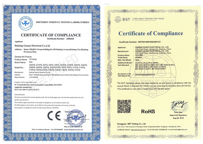 certification of T8 15 watt uv light certification of T8 15 watt uv light